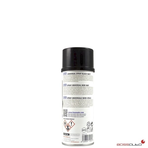 U101 Spray Universal Negro Mate 400ml Bossauto - Imagen 2